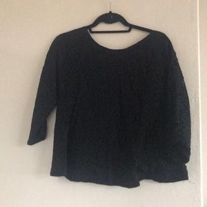 Lovers & friends black Lace button down back top